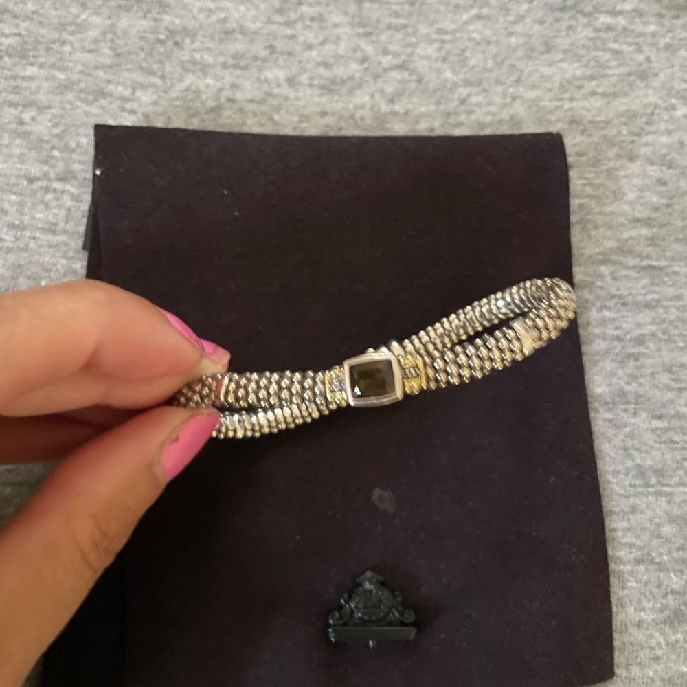 Lagos caviar bracelet with gem stone